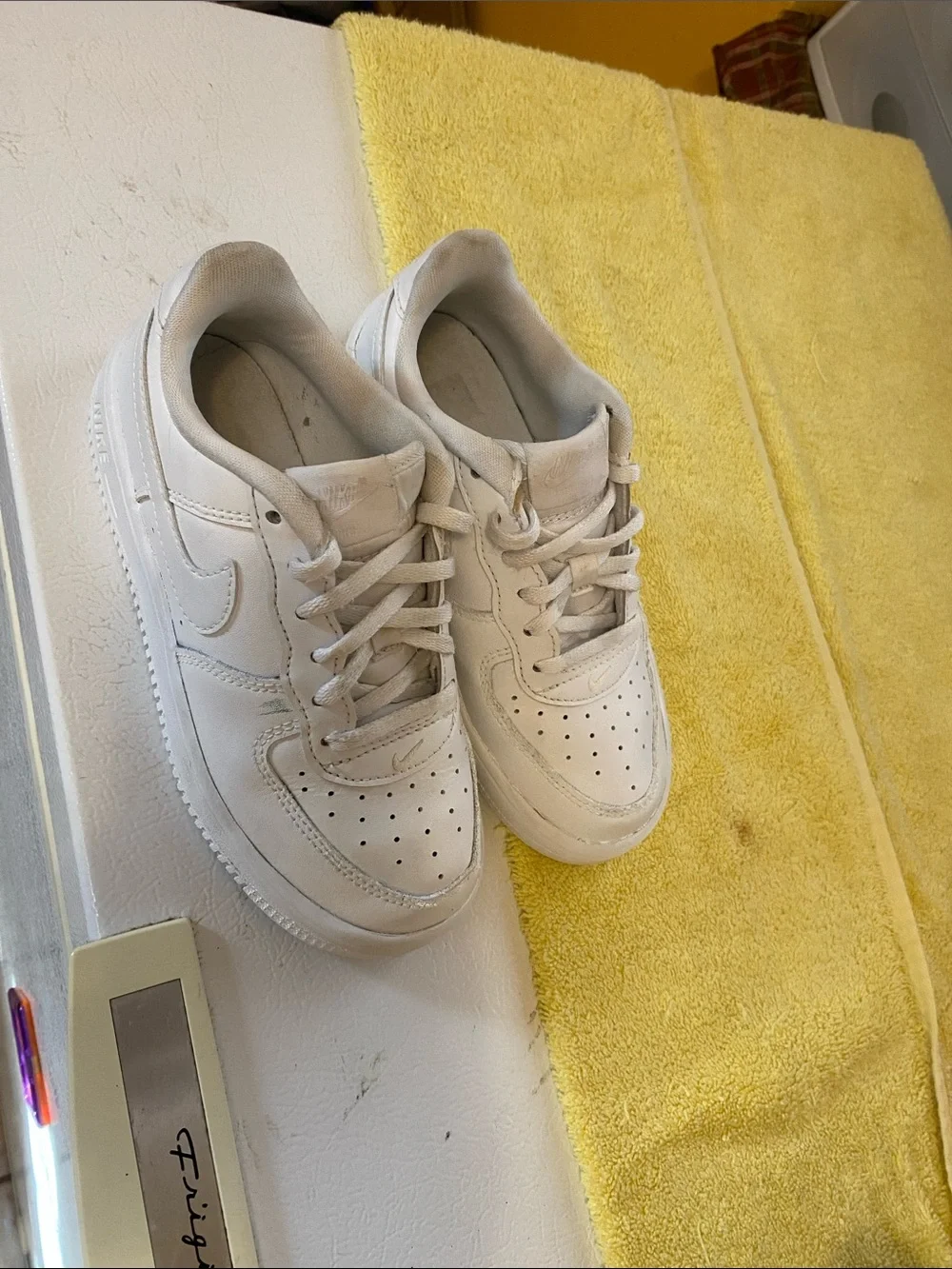 Nike Kids White Leather Sneakers